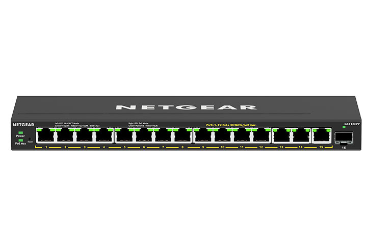 NETGEAR GS316ep スイッチングハブ NETGEAR 16-Port Gigabit Ethernet Easy Smart Essentials PoE Switch